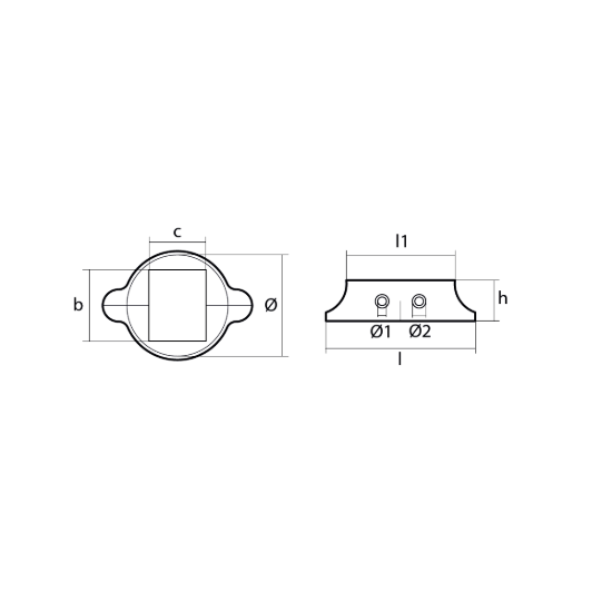 Lombardini Split Collar anode for saildrive - Collare Lombardini per Saildrive