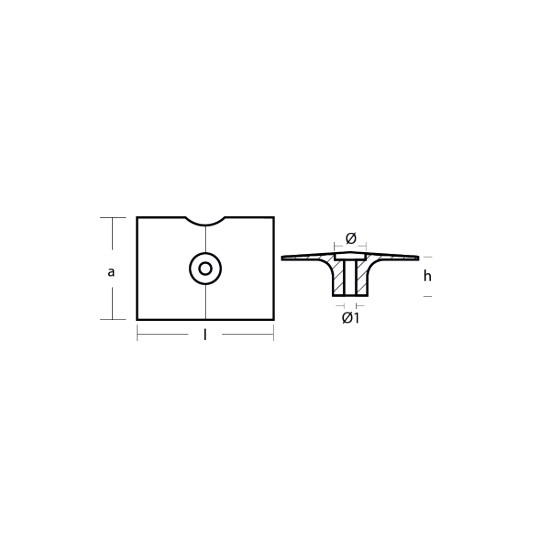 Yamaha Trim Tab anode - Pinna per fuoribordo Yamaha