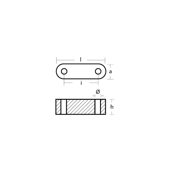 Hamilton Jet short  bar anode - Placca piccola ovale per Hamilton Jet