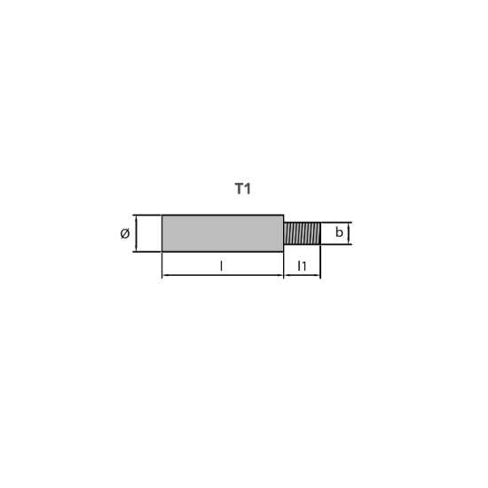 Textron-Weber motor pencil anode alluminium only Ø 15,9 L. 63,5