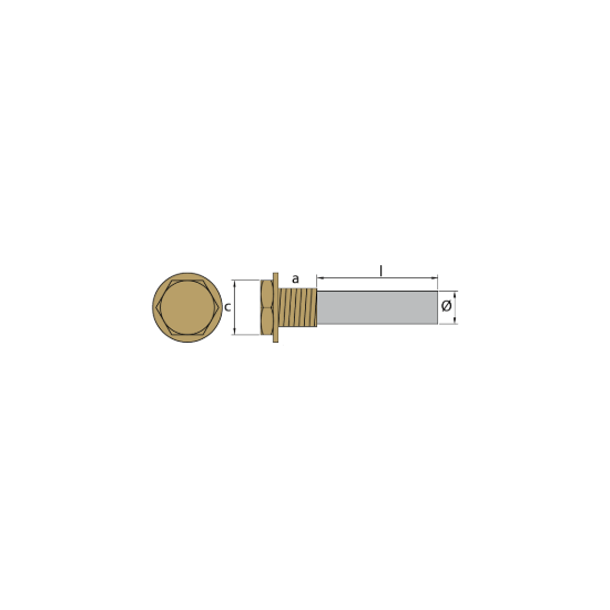 Textron- Weber Motor complete anode Ø 15,9 L. 63,5  th.20x1,5