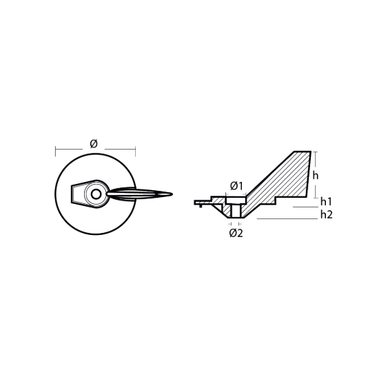 Yamaha lower casing anode - Placchetta per motori Yamaha