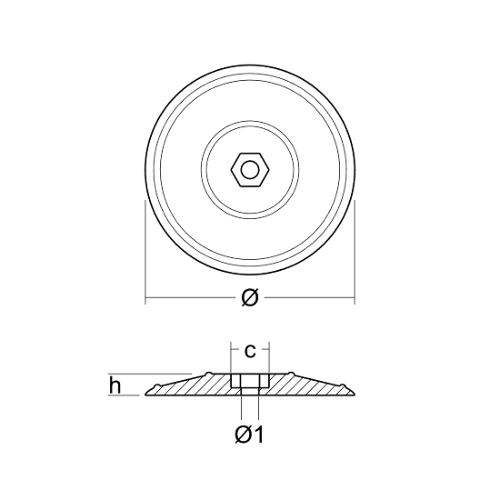 Afbeeldingen van Roerofferanodes, Set van 2, met Bevestigingsmateriaal Ø70mm